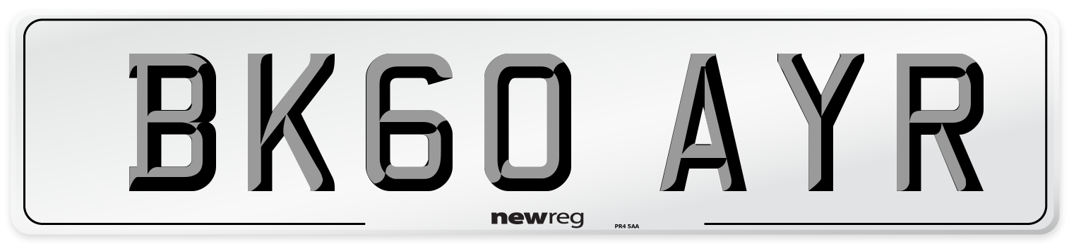 BK60 AYR Number Plate from New Reg